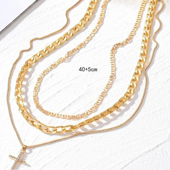 1pc Multilayered Adjustable Cross Pendant Necklace - Picture 4 of 4